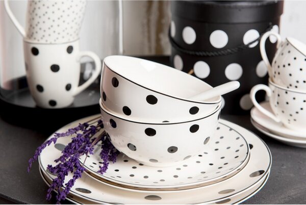 Porcelánová miska s černými puntíky Black Dot – 500 ml