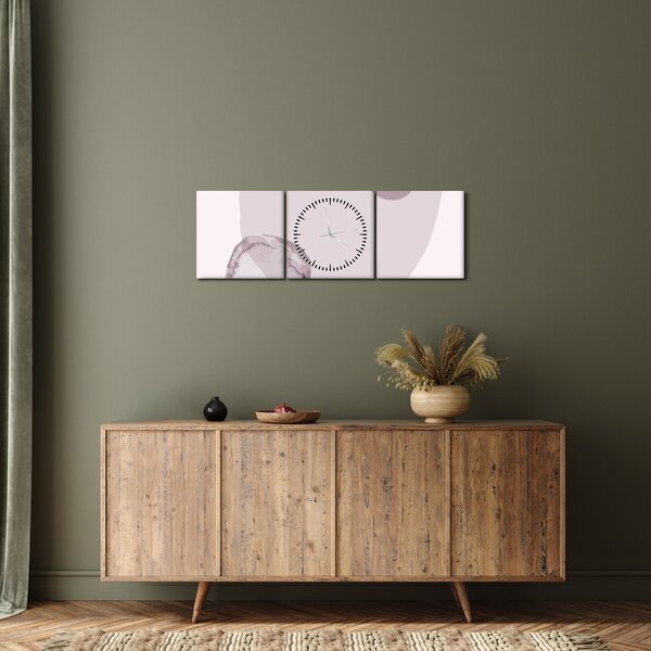 Obraz - Fialový minimalismus N⁰2 (s hodinami) (90x30 cm)