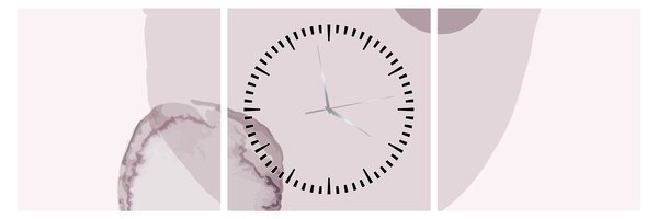 Obraz - Fialový minimalismus N⁰2 (s hodinami) (90x30 cm)