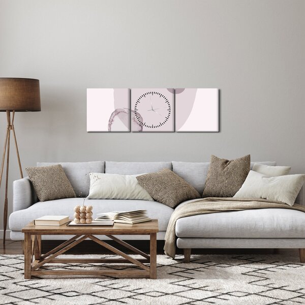 Obraz - Fialový minimalismus N⁰2 (s hodinami) (90x30 cm)