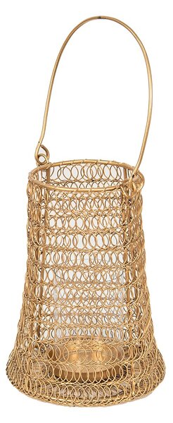 Měděná antik drátěná lucerna Vanessa - Ø15*21 cm - Clayre & Eef