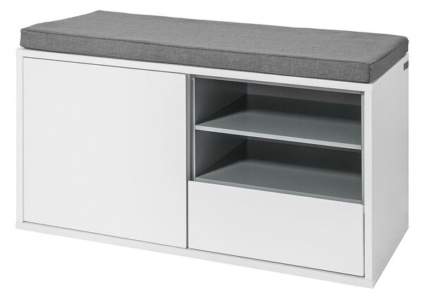 Fsr37-W Lavice S Polštářem Sedací Lavice Skříňka Na Boty Šatna Lavice Bílá 80X46X35Cm