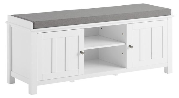 Fsr35-W Lavice Na Boty Botník Šatní Lavice S Polštářem Sedáku Bílá 105X43X35Cm