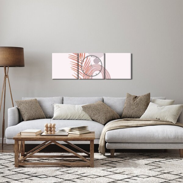 Obraz - Fialový minimalismus N⁰1 (s hodinami) (90x30 cm)