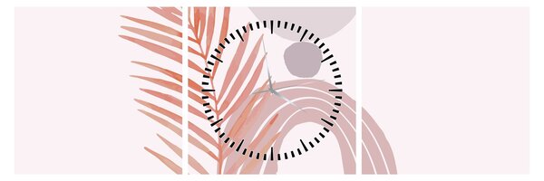 Obraz - Fialový minimalismus N⁰1 (s hodinami) (90x30 cm)