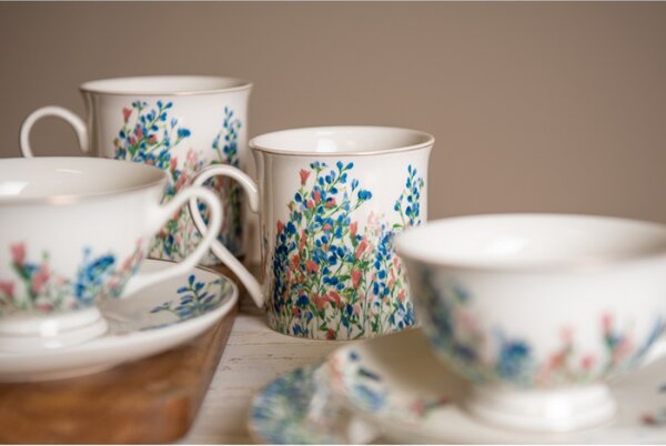 Porcelánový hrnek s květy Floraison II – 330 ml