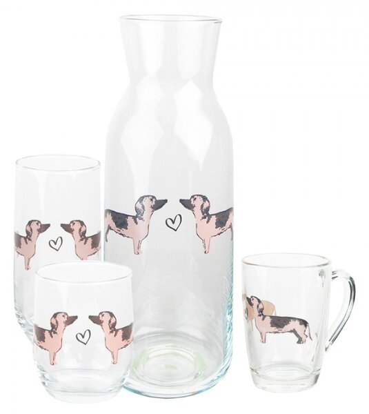 Skleněná karafa s jezevčíky Dachshund Love – 1000 ml