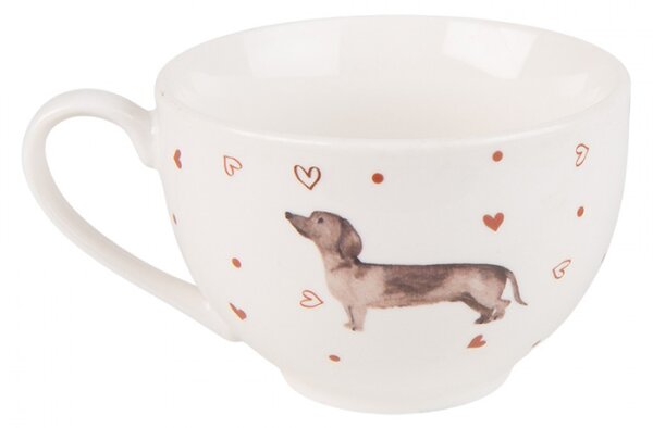 Porcelánový šálek s podšálkem s jezevčíkem Dachshund Love – 12x9x6 cm