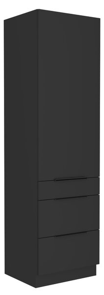 KONDELA Vysoká skříňka, černá, SIBER 60 DKS-210 3S1F