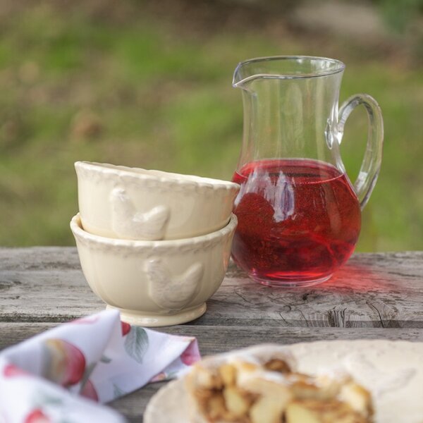Béžová keramická miska s dekorem slepičky Chicken Rustic – 350 ml