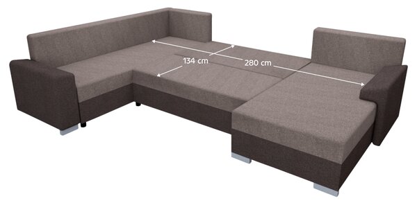KONDELA Univerzální sedací souprava, tmavě hnědá/hnědošedá Taupe, ANDRES U UNI
