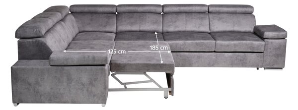 KONDELA Univerzální sedací souprava rohová, šedá, 2+3, MARBELA II LUX