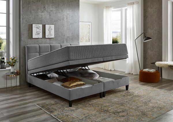AMERICKÁ POSTEL, 180/200 cm, antracitová Boxxx - Postele s úložným prostorem, Online Only