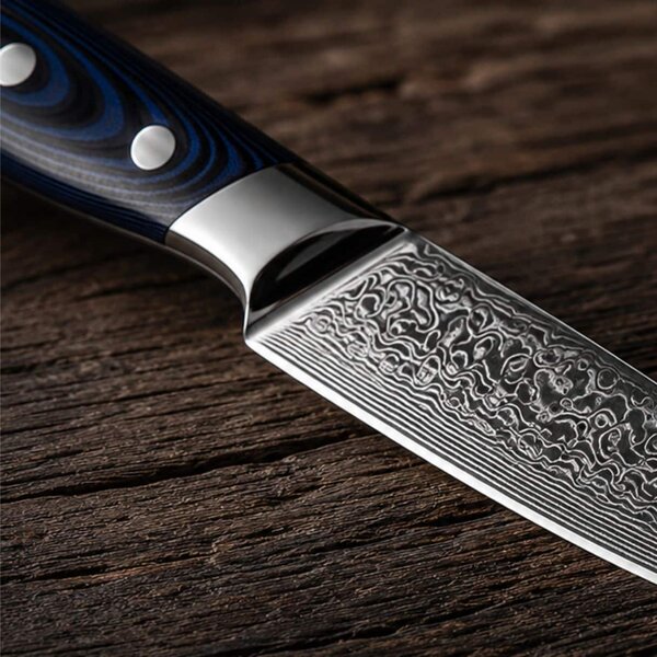 Víceúčelový kuchyňský nůž z damaškové oceli SaKuRo G10 Blue 12,3 cm