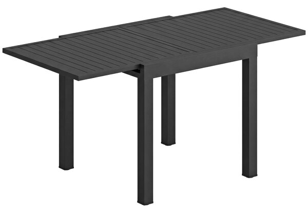 Outsunny rozkládací stůl pro 4–6 osob | 80–160 × 80 cm | černý práškový hliník | Aosom