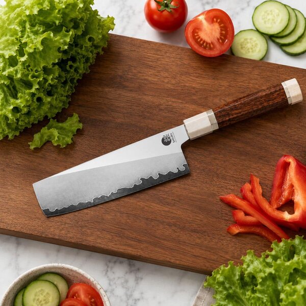 Nakiri nůž z oceli PM204 SaKuRo Akatsuki 16 cm