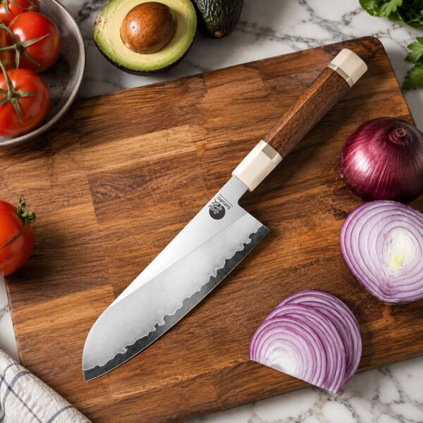 Santoku nůž z oceli PM204 SaKuRo Akatsuki 17,5 cm
