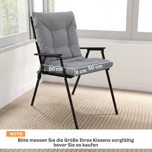 Outsunny 2 ks sedáků 120 × 50 × 8 cm — sedáky na židle s poutky, interiér/exteriér, světle šedé | Aosom