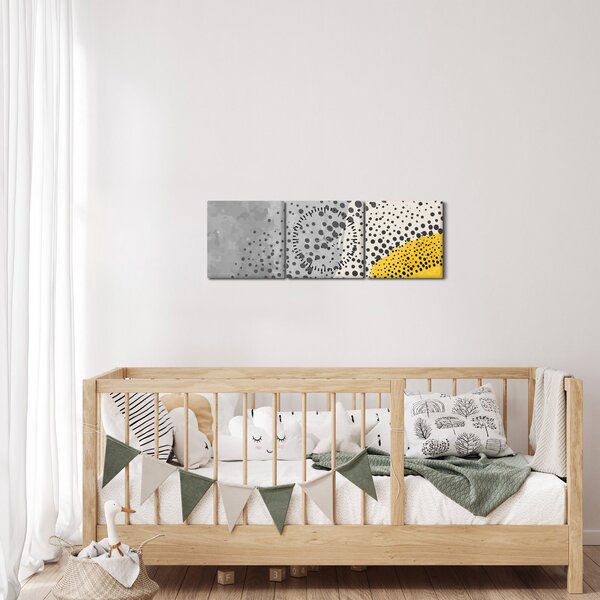 Obraz - Abstraktní malba pláže N⁰3 (s hodinami) (90x30 cm)