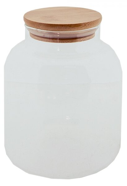Skleněná skladovací nádoba s bambusovým víčkem – 1200 ml