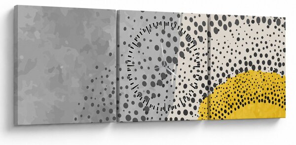 Obraz - Abstraktní malba pláže N⁰3 (s hodinami) (90x30 cm)