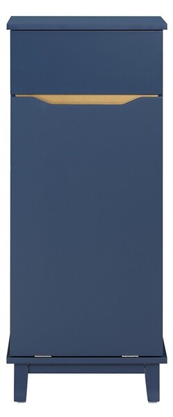 Sobuy Bzr114-B Prádelní Skříň S Rozkládacím Pytlem Na Prádlo Prádelní Komora Koš Na Prádlo Koupelnová Skříňka Modrá 40X96X40Cm