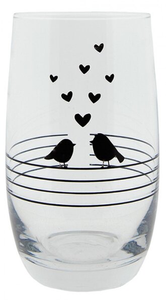 Sklenička na nápoj s ptáčky Love Birds – 320 ml