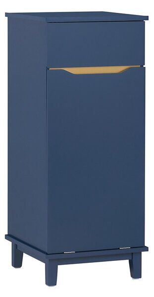 Sobuy Bzr114-B Prádelní Skříň S Rozkládacím Pytlem Na Prádlo Prádelní Komora Koš Na Prádlo Koupelnová Skříňka Modrá 40X96X40Cm