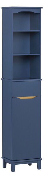 Sobuy Bzr112-B Vysoká Skříňka Koupelnová Skříňka Úzká Koupelnová Polička Koupelnový Nábytek Modrá 35X170X30Cm