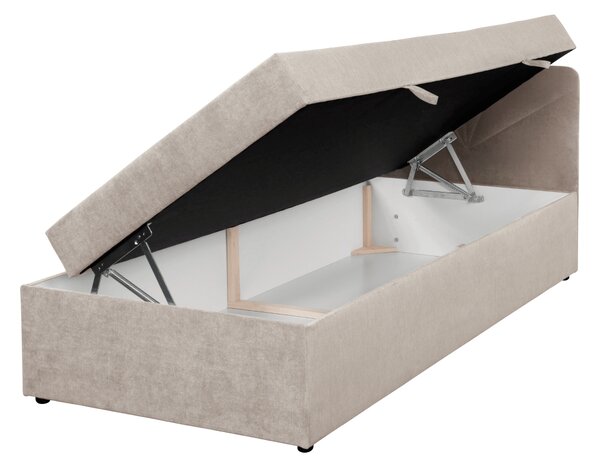 KONDELA Boxspringová postel, jednolůžko, béžová, 90x200, univerzální, SUPA