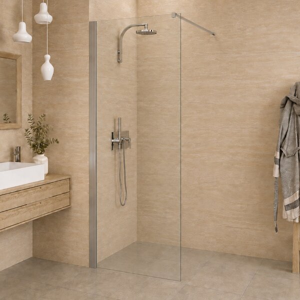 Bezrámová sprchová zástěna HANS WALK 80 cm Brillant Sklo TRANSPARENT 200 cm