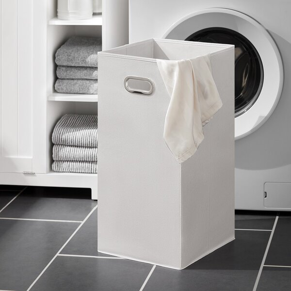 Sobuy Bzr105-W Prádelní Skříň S Výklopným Sáčkem Na Prádlo Koš Na Prádlo Koupelnová Skříňka Bílá 60X86X37Cm