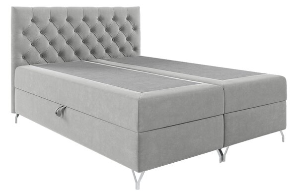 KONDELA Boxspringová postel, 120x200, světle šedá látka Velvet, GULIETTE + dárek