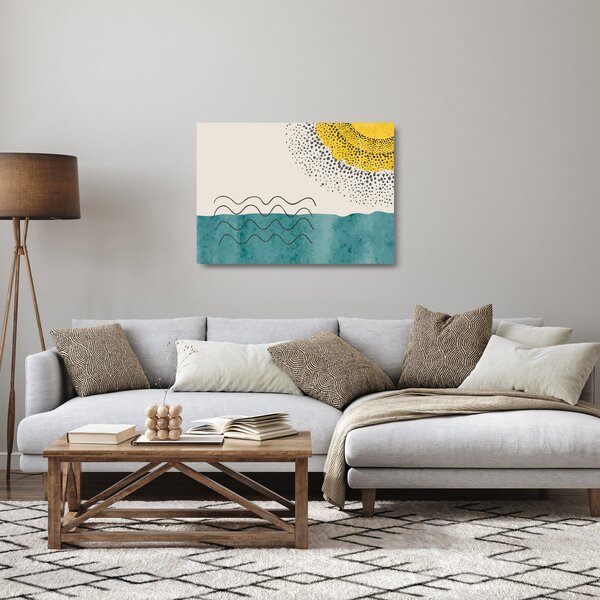 Skleněný obraz - Abstraktní malba pláže N⁰1 (70x50 cm)