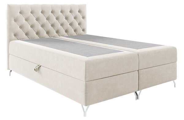 KONDELA Boxspringová postel, 180x200, bílá látka Velvet, GULIETTE + dárek