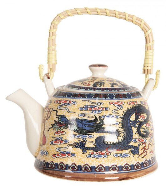 Porcelánová konvice na čaj s drakem – 800 ml