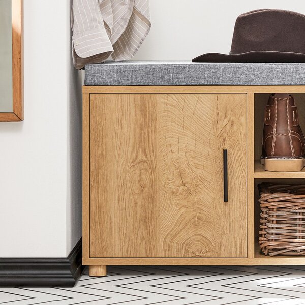 Sobuy Fsr148-N Lavička Na Boty Lavice S Úložným Prostorem Botník Lavice Do Předsíně Přírodní 110X47X35Cm