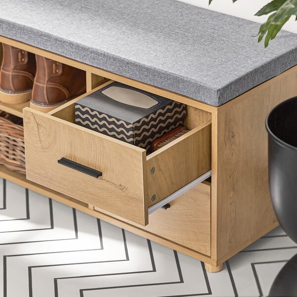 Sobuy Fsr148-N Lavička Na Boty Lavice S Úložným Prostorem Botník Lavice Do Předsíně Přírodní 110X47X35Cm