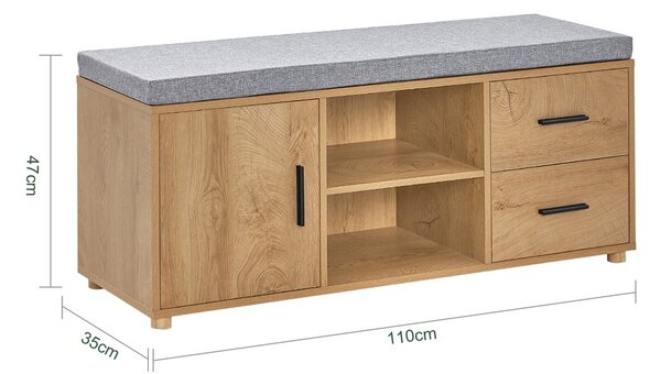 Sobuy Fsr148-N Lavička Na Boty Lavice S Úložným Prostorem Botník Lavice Do Předsíně Přírodní 110X47X35Cm