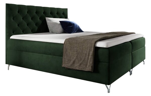 KONDELA Boxspringová postel, 160x200, zelená látka Velvet, GULIETTE + dárek
