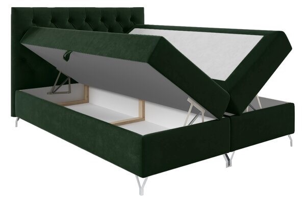 KONDELA Boxspringová postel, 160x200, zelená látka Velvet, GULIETTE + dárek