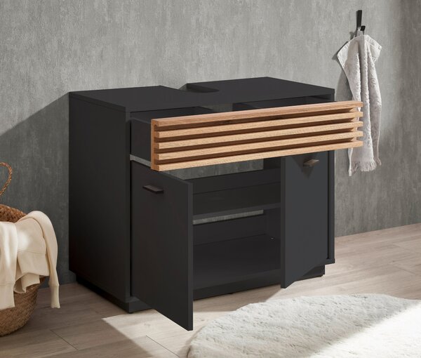 SKŘÍŇKA POD UMYVADLO, antracitová, antracitová, 80/64/40 cm home24 - Koupelnové série, Online Only