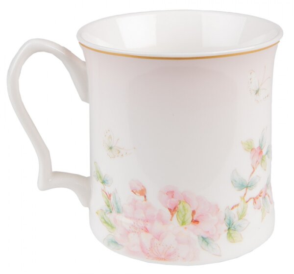 Porcelánový hrnek s růžovými květy Rosa – 414 ml