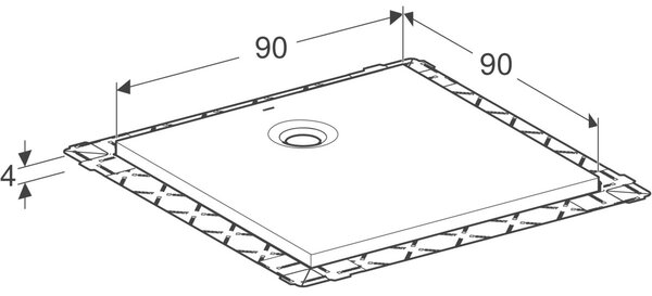 Geberit Olona čtvercová sprchová vanička 90x90 cm bílá 550.901.00.1