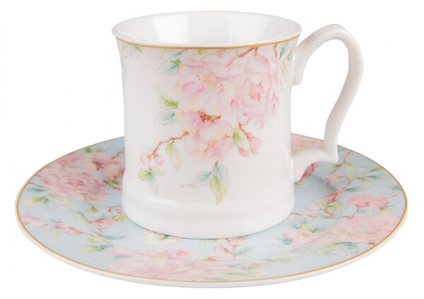 Porcelánový hrnek s růžovými květy Rosa – 414 ml