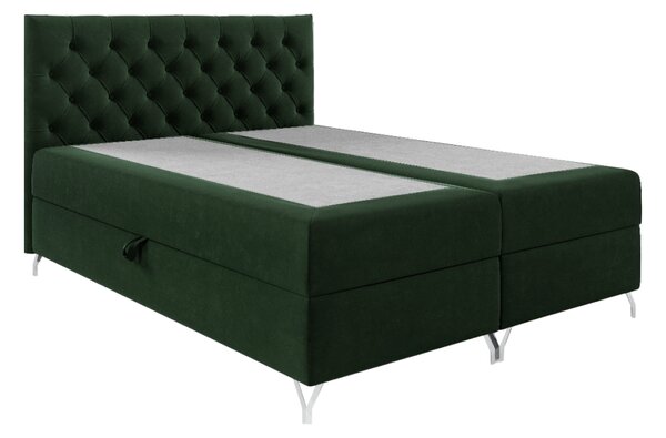 KONDELA Boxspringová postel, 160x200, zelená látka Velvet, GULIETTE + dárek