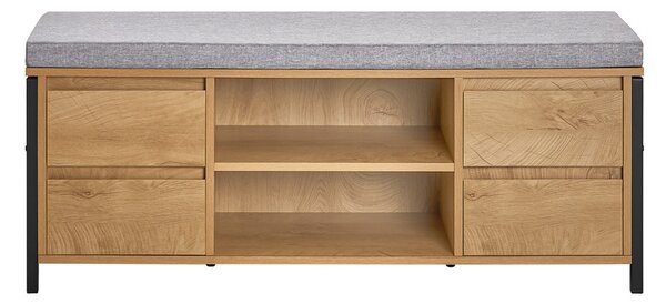 Sobuy Fsr149-N Botník S Lavicí Lavice S Úložným Prostorem Předsíňová Lavice Přírodní-Černá 110X45X35Cm