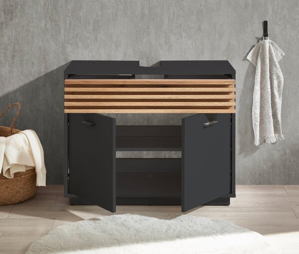 SKŘÍŇKA POD UMYVADLO, antracitová, antracitová, 80/64/40 cm home24 - Koupelnové série, Online Only