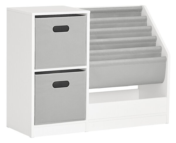 Sobuy Kmb76-W Knihovna Dětská Polička S Boxy Úložná Polička Police Na Hračky Nábytek Do Dětského Pokoje Bílá 80X61X30Cm