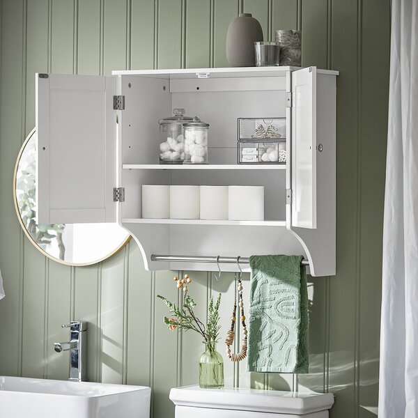 Sobuy Bzr84-W Nástěnná Skříňka Koupelnová Skříňka Kuchyňská Skříňka Lékárnička Koupelnový Nábytek Bílá 60X60X30Cm